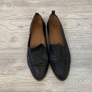 Susina Black Soft Leather Almond Toe Loafers‎